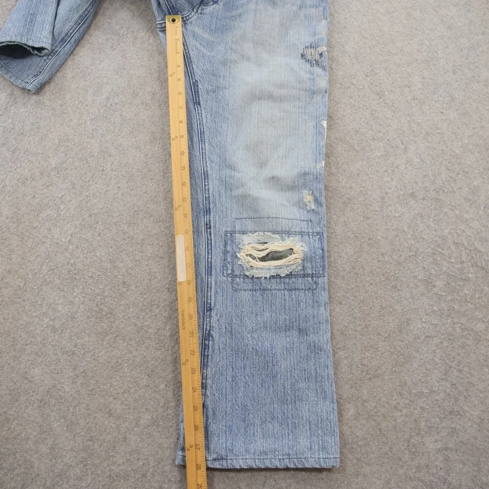 Rupert Edge Jeans Mens 32 XL Blue Straight Leg Japanese Denim Distressed